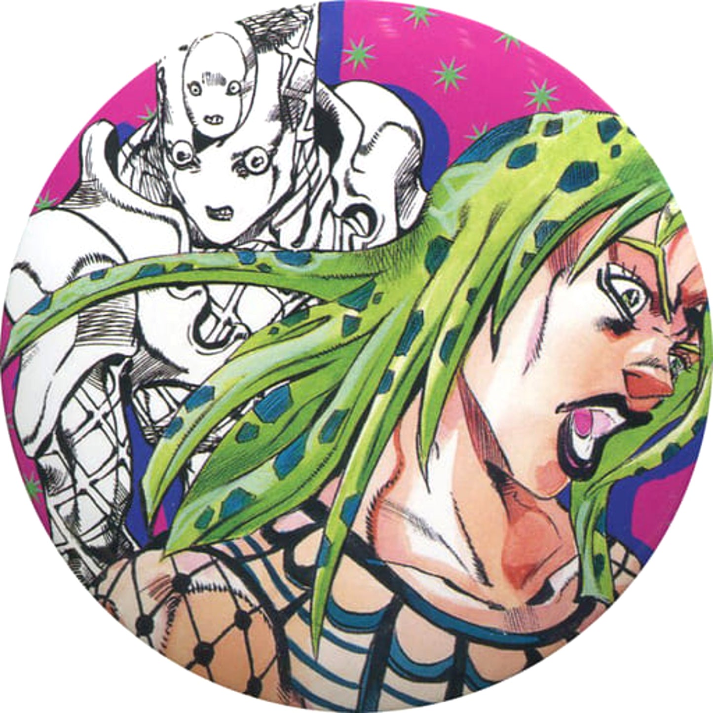Diavolo JoJo's Bizarre Adventure Part 5: Golden Wind Collection Button Hirohiko Araki Original Art Exhibition JOJO Ripple of Adventure Limited [USED]