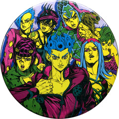 JoJo's Bizarre Adventure Part 5: Golden Wind Giorno Giovanna & Others Skin Yellow Collection Can Badge Hirohiko Araki Original Art Exhibition JOJO Ripple of Adventure Limited Buttons [USED]