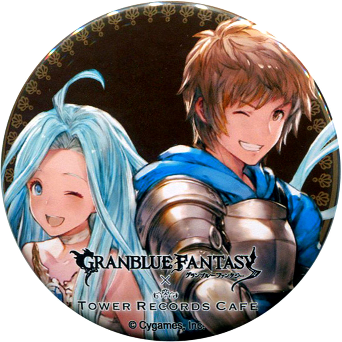 Lyria & Gran Granblue Fantasy x Tower Records Cafe Trading Button [USED]