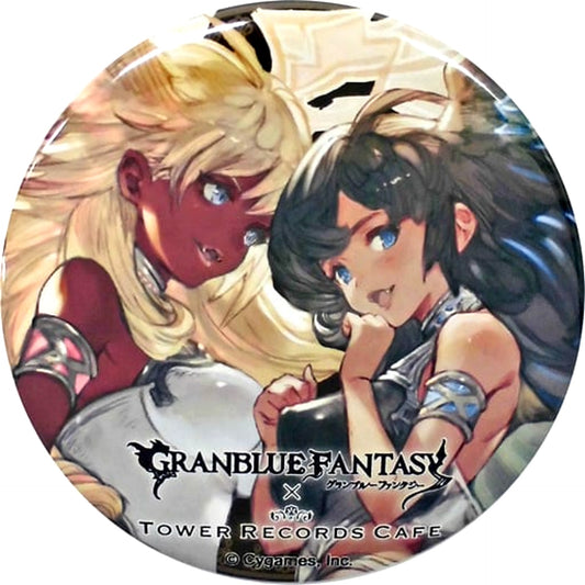 Granblue Fantasy Halluel and Malluel Trading Can Badge Tower Records Cafe Limited Buttons [USED]