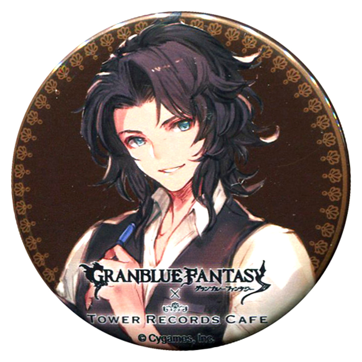 Lancelot Granblue Fantasy x Tower Records Cafe Trading Button [USED]
