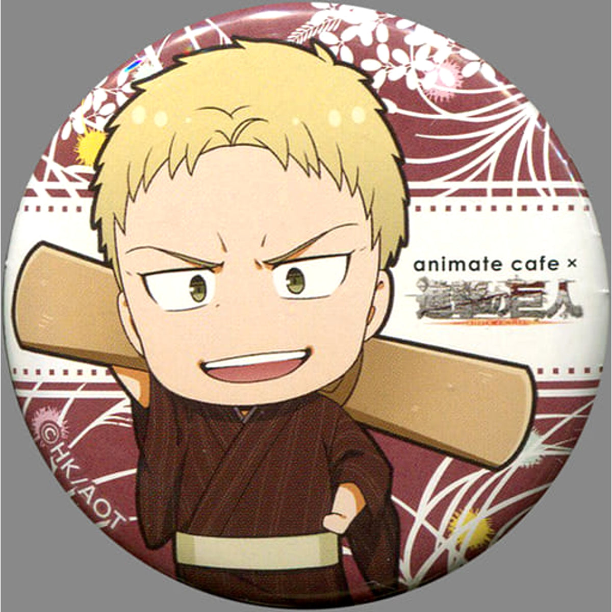 Attack on Titan Season 3 Reiner Braun Trading Can Badge Group B animate cafe Limited Buttons [USED]