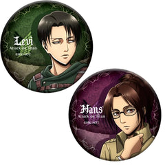 Attack on Titan Levi Ackerman Hange Zoe Can Badge Set Set of 2 Buttons [USED]