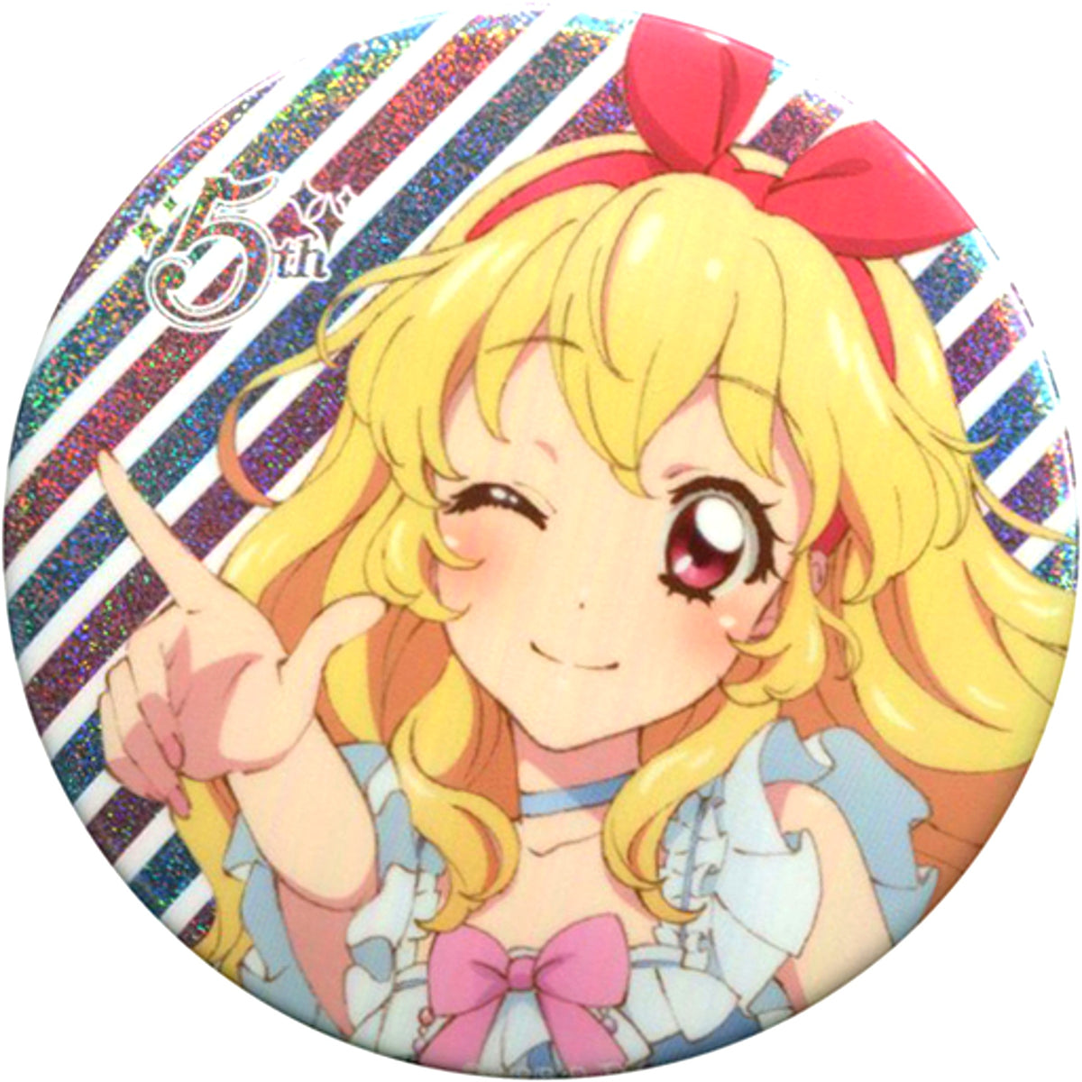 Ichigo Hoshimiya Aikatsu! Series 5th Festival Glitter Button [USED]