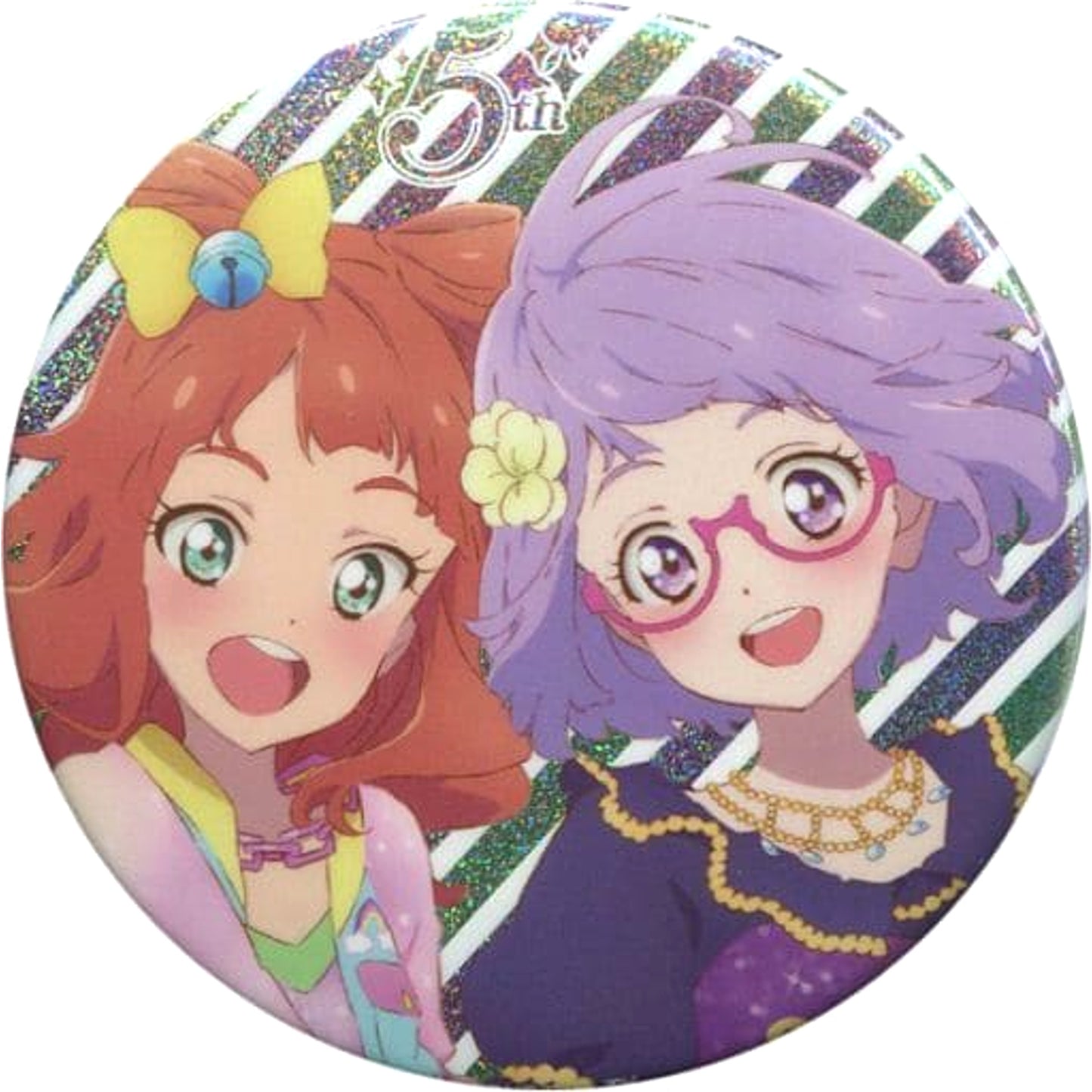 Ako Saotome Koharu Nanakura Aikatsu! Series Glitter Button 5th Festival!! Limited [USED]
