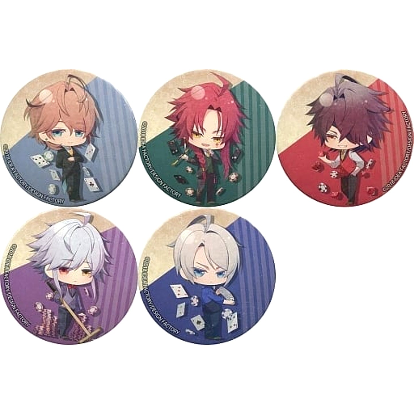 Piofiore no Bansho Nicola Francesca & Others Newly Drawn Chibi Character Can Badge animate Limited PS Vita Software Bundled Bonus 5 Piece Set Buttons [USED]