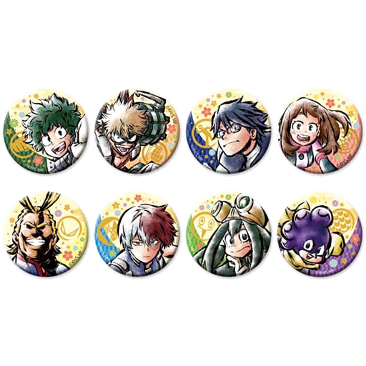 My Hero Academia Izuku Midoriya & Others Chirimen Button All 8 Types Set Buttons [USED]