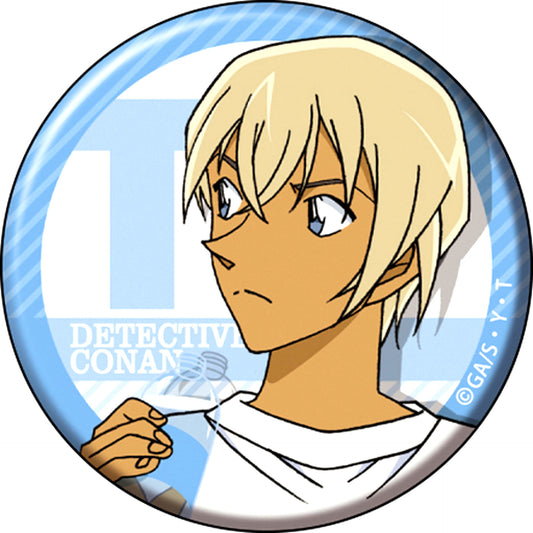 Toru Amuro Background T Light Blue Detective Conan Chara Badge Amuro [USED]