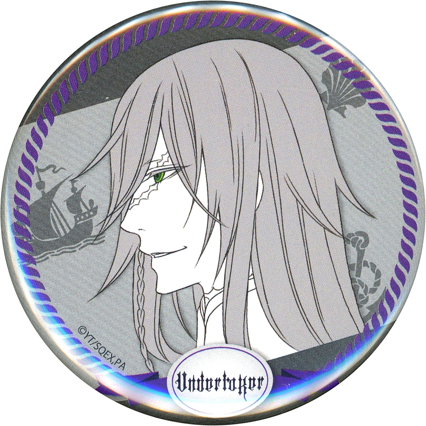 Undertaker Trading Button Black Butler Book of the Atlantic Aurora Society Phoenix Banquet [USED]