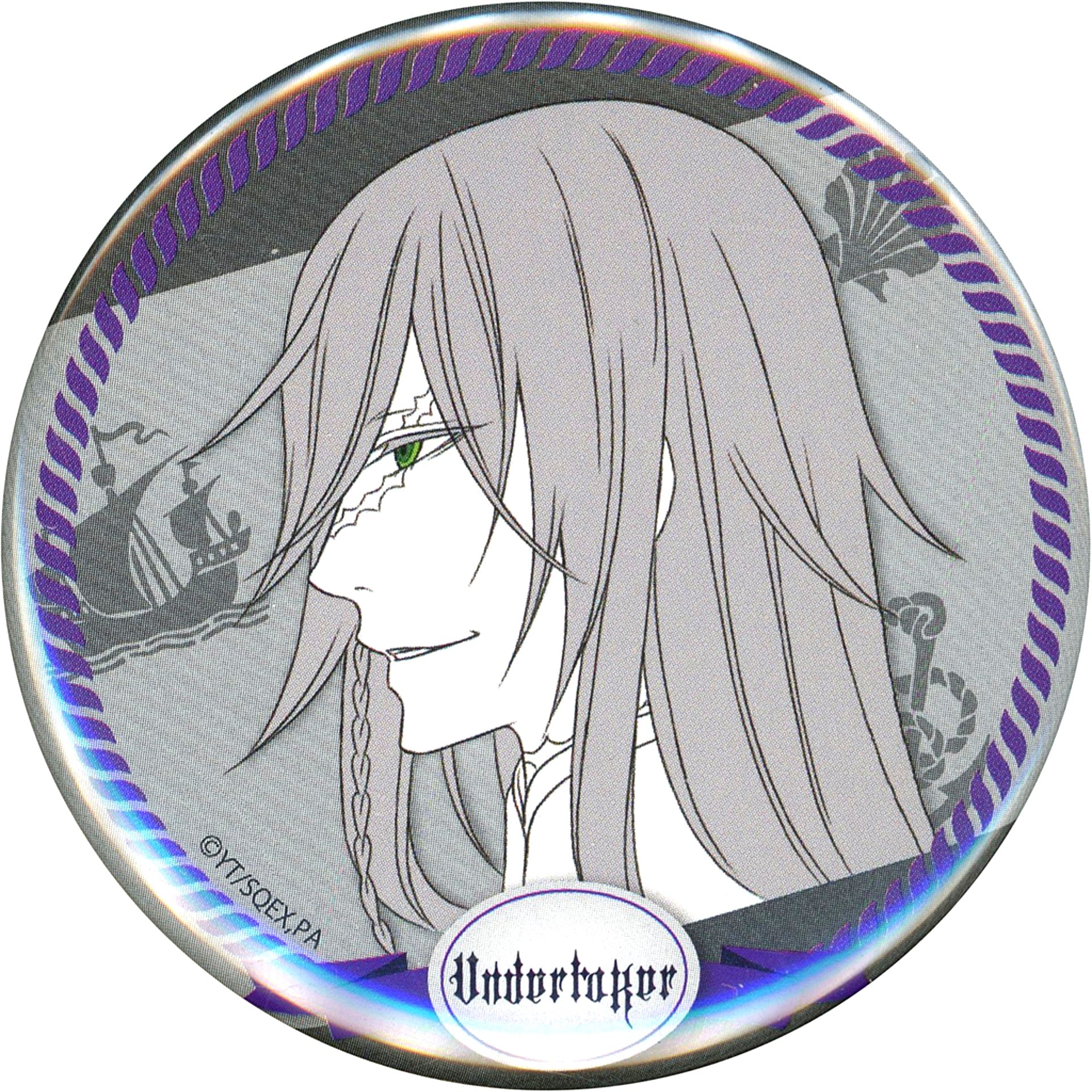 Undertaker Trading Button Black Butler Book of the Atlantic Aurora Society Phoenix Banquet [USED]