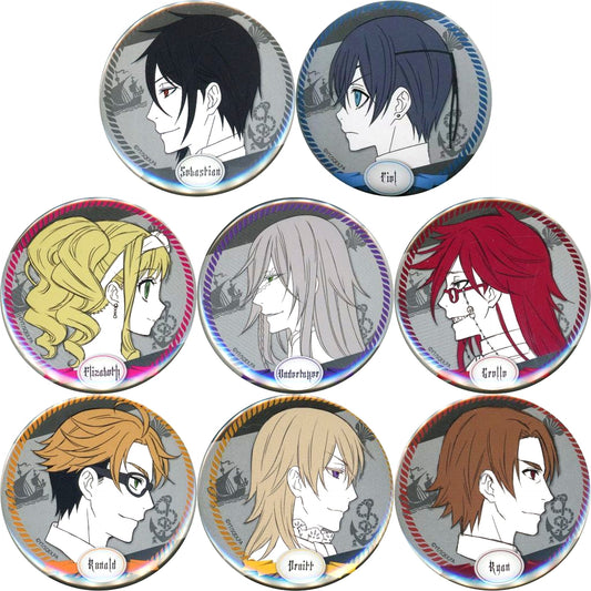 Set of 8 Black Butler Book of the Atlantic Aurora Society Banquet of the Phoenix Trading Button [USED]