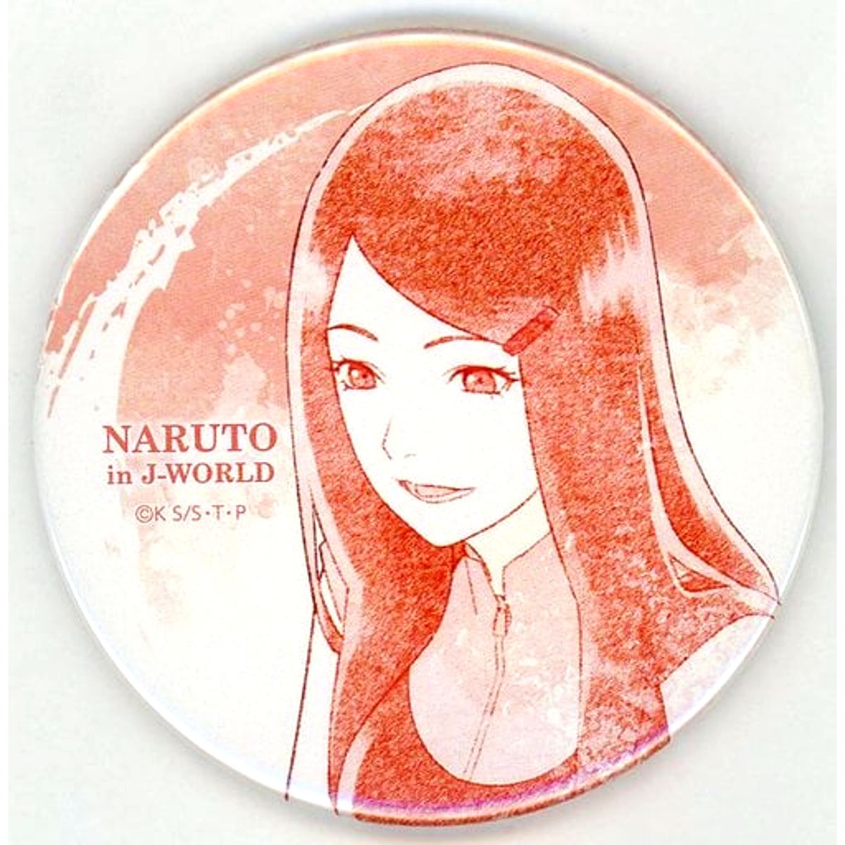 Kushina Uzumaki White Background Naruto & Boruto J-WORLD Emaki Kizuna Chichi to Haha to Shiawase no Hibi 75mm Button [USED]