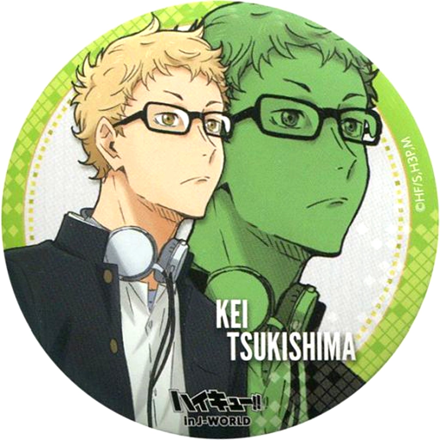 Kei Tsukishima Haikyu!! 75mm Button Break Time in J-WORLD TOKYO [USED]