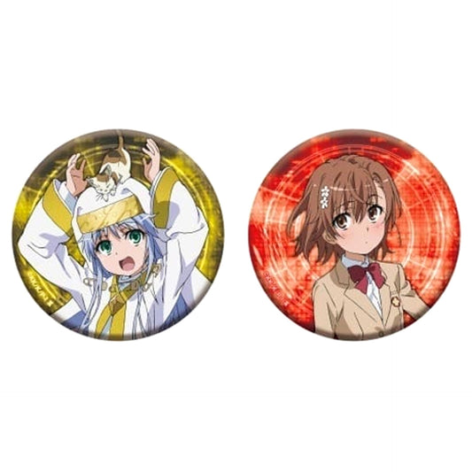 A Certain Magical Index III Index Mikoto Misaka Can Badge Set Set of 2 Buttons [USED]