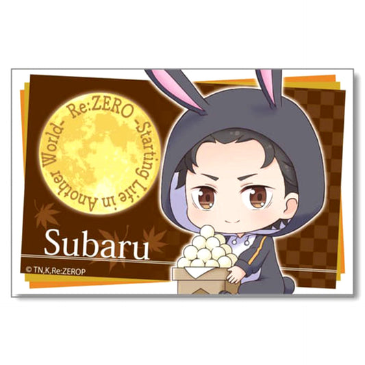 Re:ZERO -Starting Life in Another World- Subaru Natsuki Moon Viewing Ver. Gyugyutto Big Square Can Badge Buttons [USED]