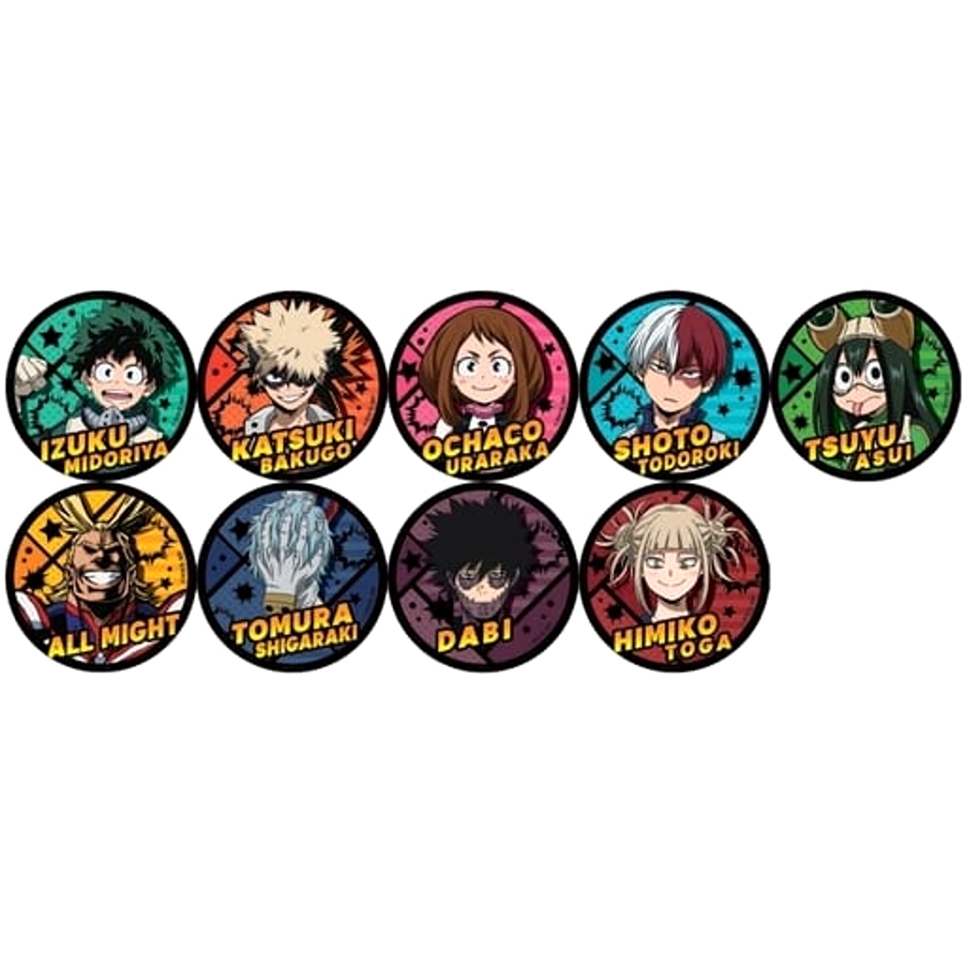My Hero Academia Izuku Midoriya & Others 3D Can Badge All 9 Types Set Buttons [USED]