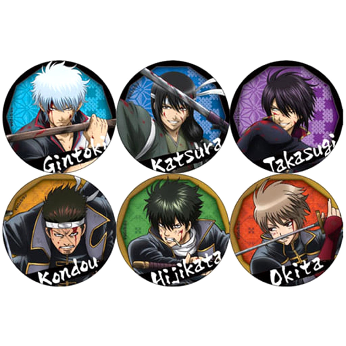 Gintama Gintoki Sakata & Others 3D Can Badge All 6 Types Set Buttons [USED]