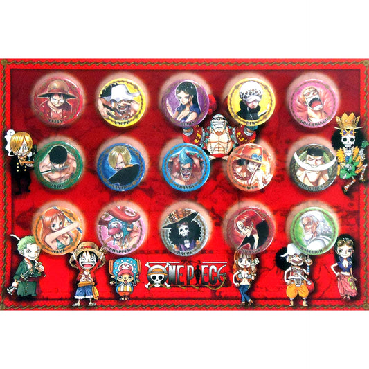 One Piece Monkey D. Luffy & Others Can Badge Set 1 Jump Festa 2014 Limited 5 Piece Set Buttons [USED]