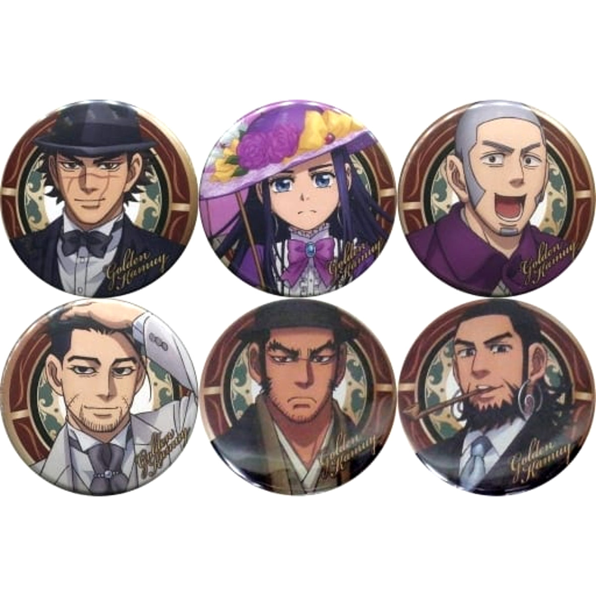 Golden Kamuy Saichi Sugimoto & Others Secret Can Badge Pop Up Shop in Shibuya Marui Limited All 6 Types Set Buttons [USED]