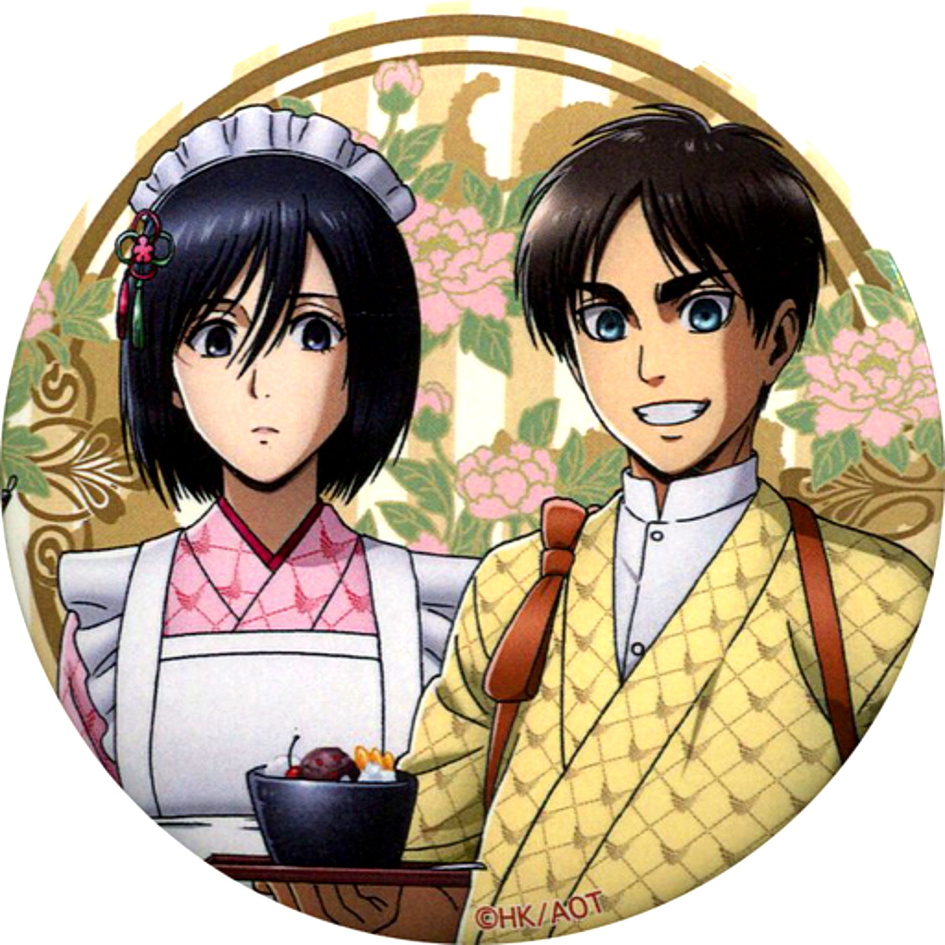 Eren & Mikasa Badge Cafe Attack on Titan in SWEETS PARADISE [USED]