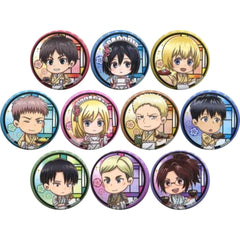 Cafe Attack on Titan in Sweets Paradise Ellen Yeager & Others Trading Can Badge All 10 Types Set Buttons [USED]