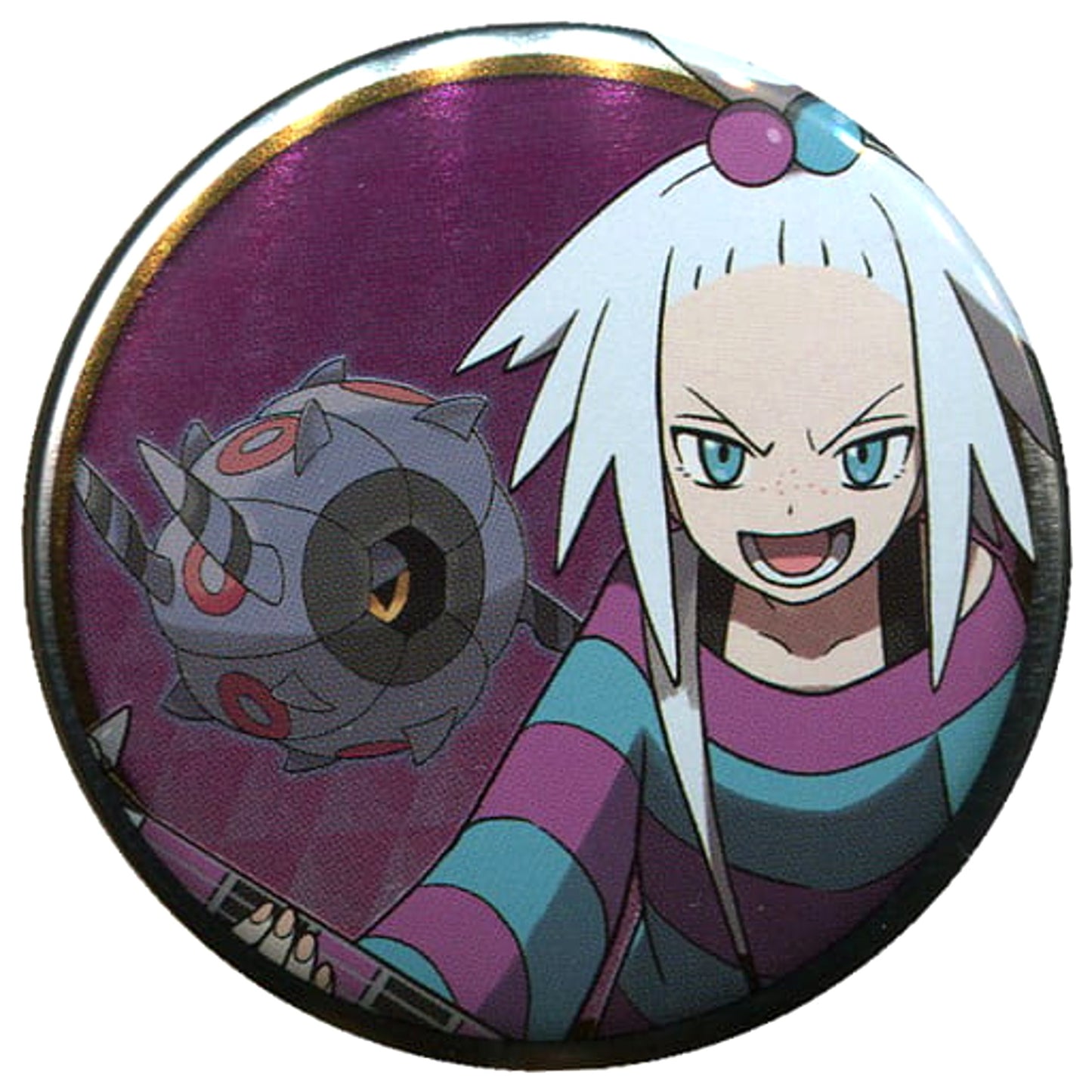 Pokemon Roxie Whirlipede Can Badge Collection Unova Region Arc B Pokemon Center Limited Buttons [USED]