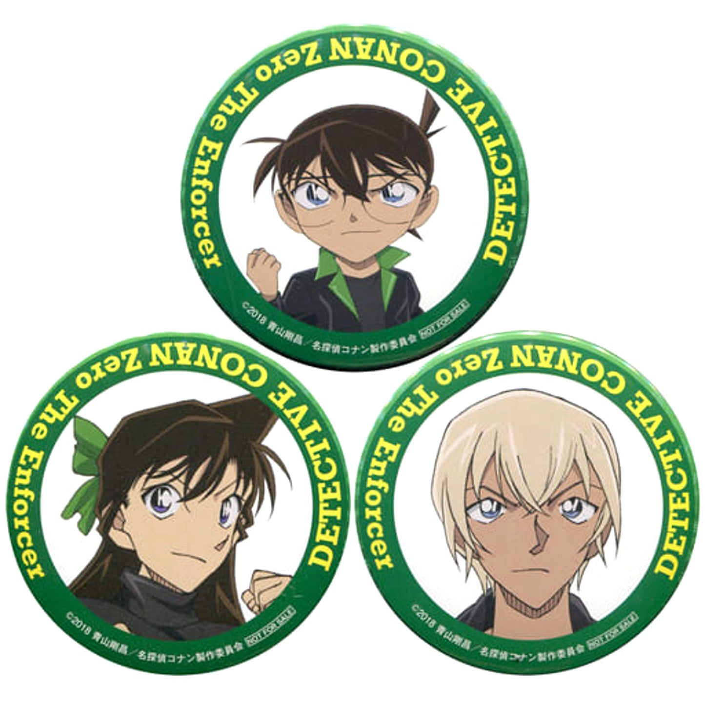 Conan Amuro Ran Detective Conan: Zero the Enforcer Set of 3 Original Button animate Limited Blu-ray/DVD Purchase Benefits [USED]