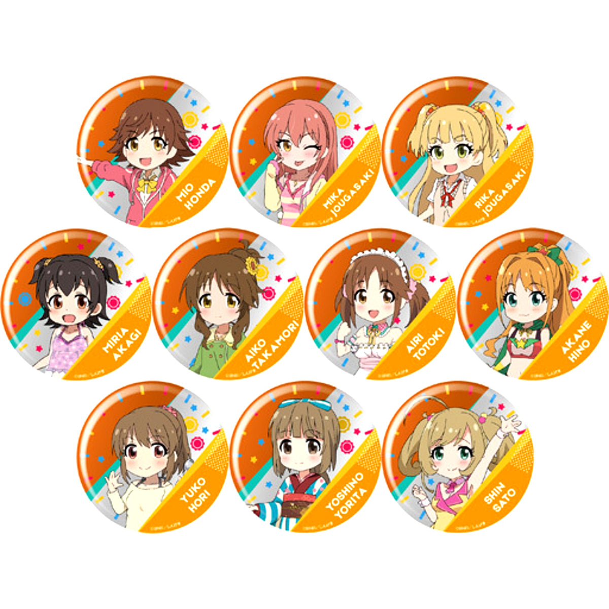 Set of 10 Idolmaster Cinderella Girls Theater Character Button Collection Passion Vol.1 [USED]