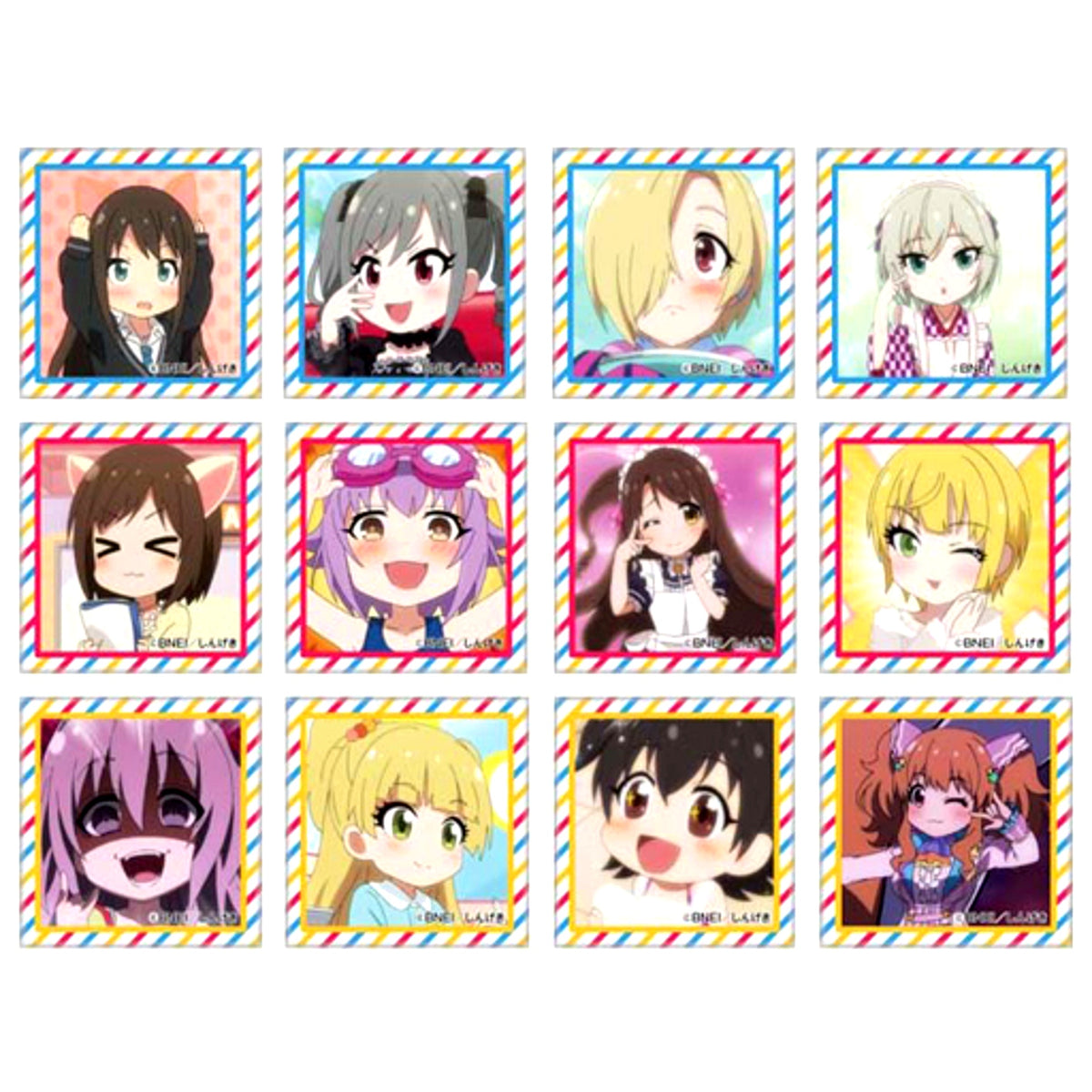Set of 12 Idolmaster Cinderella Girls Theater Square Button Collection Vol.1 [USED]
