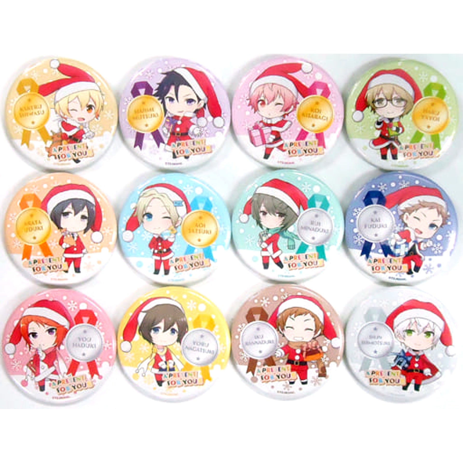 Kakeru Shiwasu & Others Rabbit Santa Ver. Tsukiuta. The Animation All 12 Types Set Chara Form Button Collection animate Girls Festival 2016 Limited [USED]