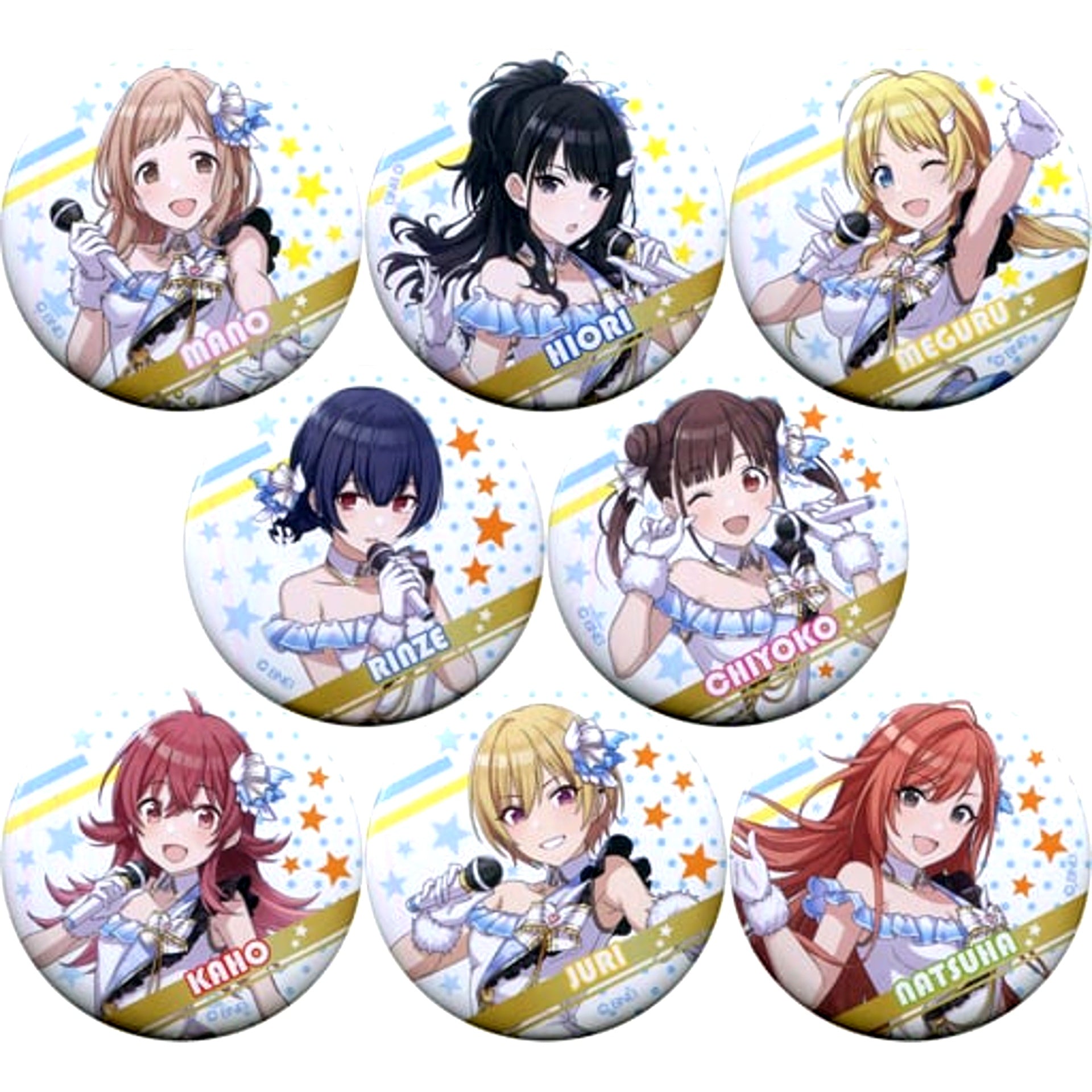Set of 8 The Idolmaster Shiny Colors Trading Badge 1 [USED]