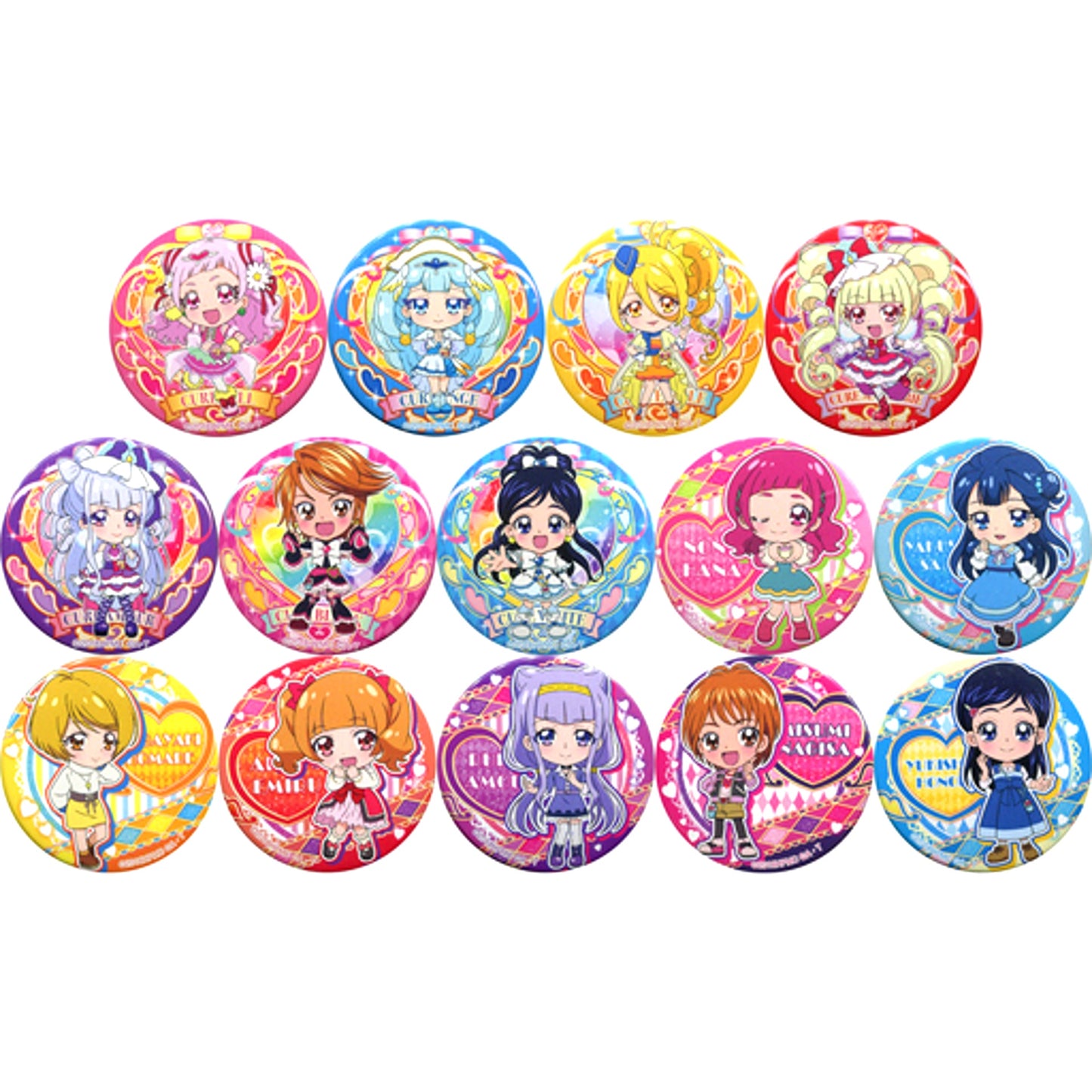 Set of 14 Movie Hugtto! Precure Futari wa Precure All Stars Memories Memories Badge Theater Goods [USED]