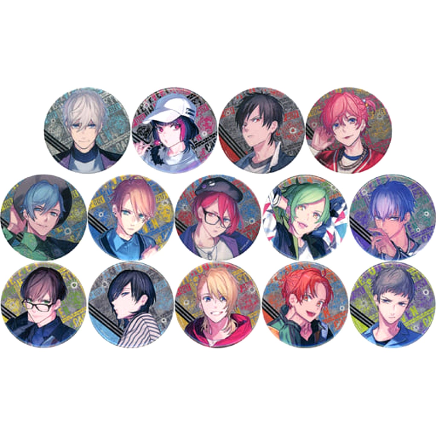 Set of 14 B-PROJECT Trading Button KING of CASTE Ver. Animate Girls Festival 2018 Goods [USED]