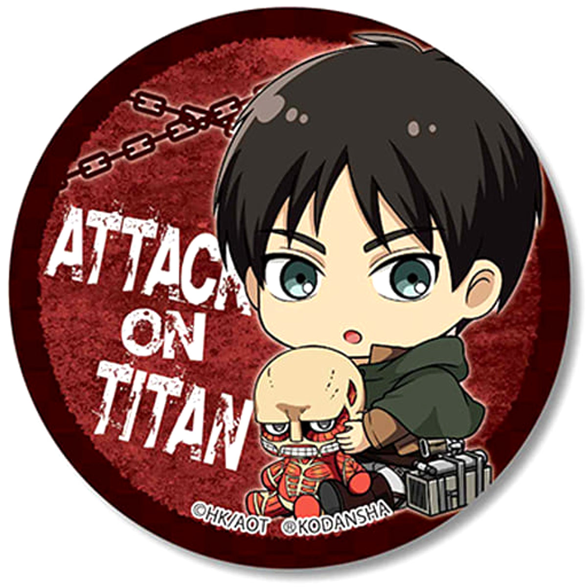 Attack on Titan Season 3 Ellen Yeager Colossal Titan Gyugyutto Can Badge Buttons [USED]