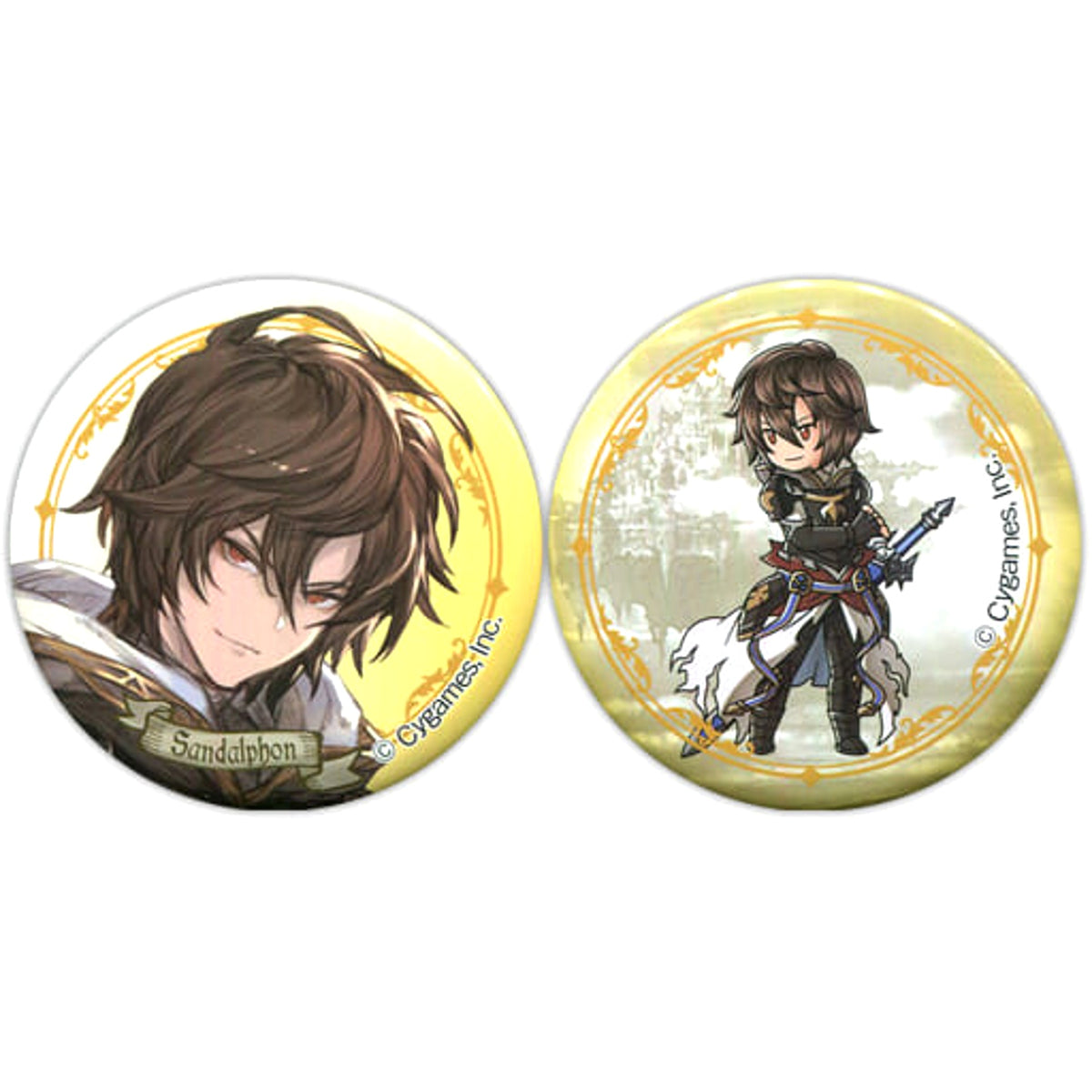 Granblue Fantasy Sandalphon Atari Kuji Can Badge Set Set of 2 Buttons [USED]