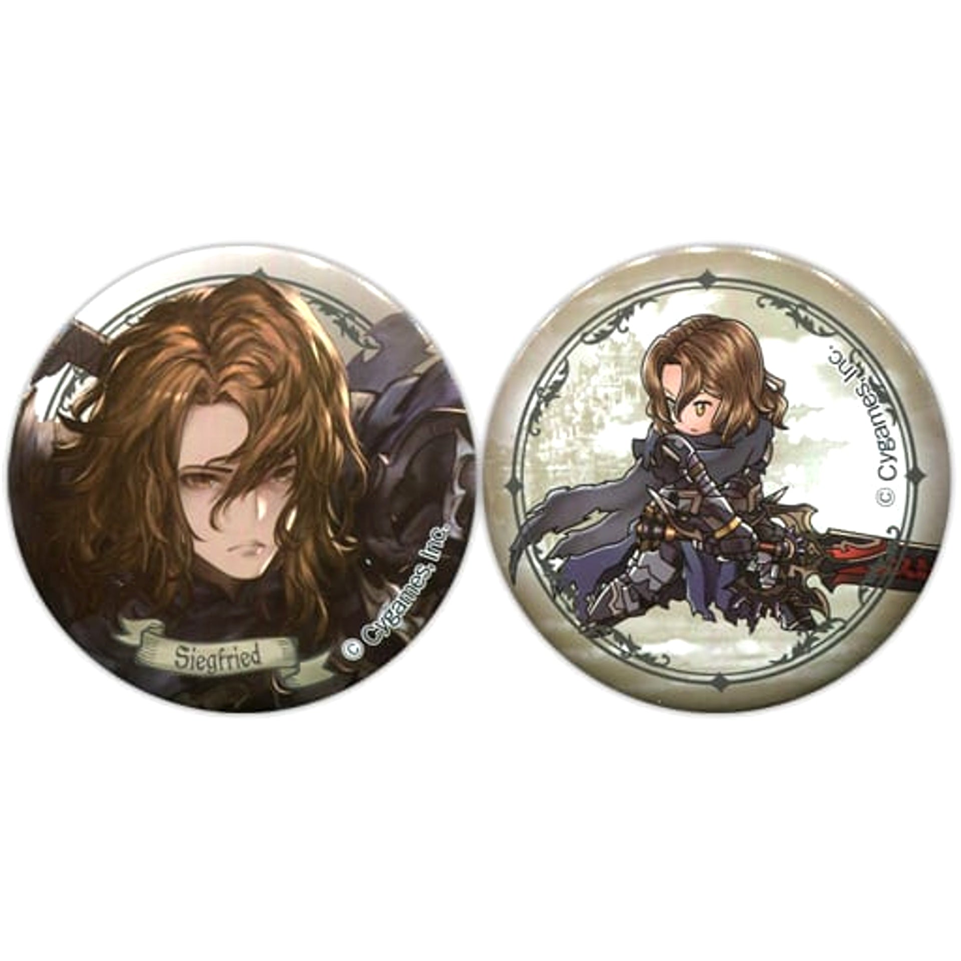 Granblue Fantasy Siegfried Atari Kuji Can Badge Set Set of 2 Buttons [USED]