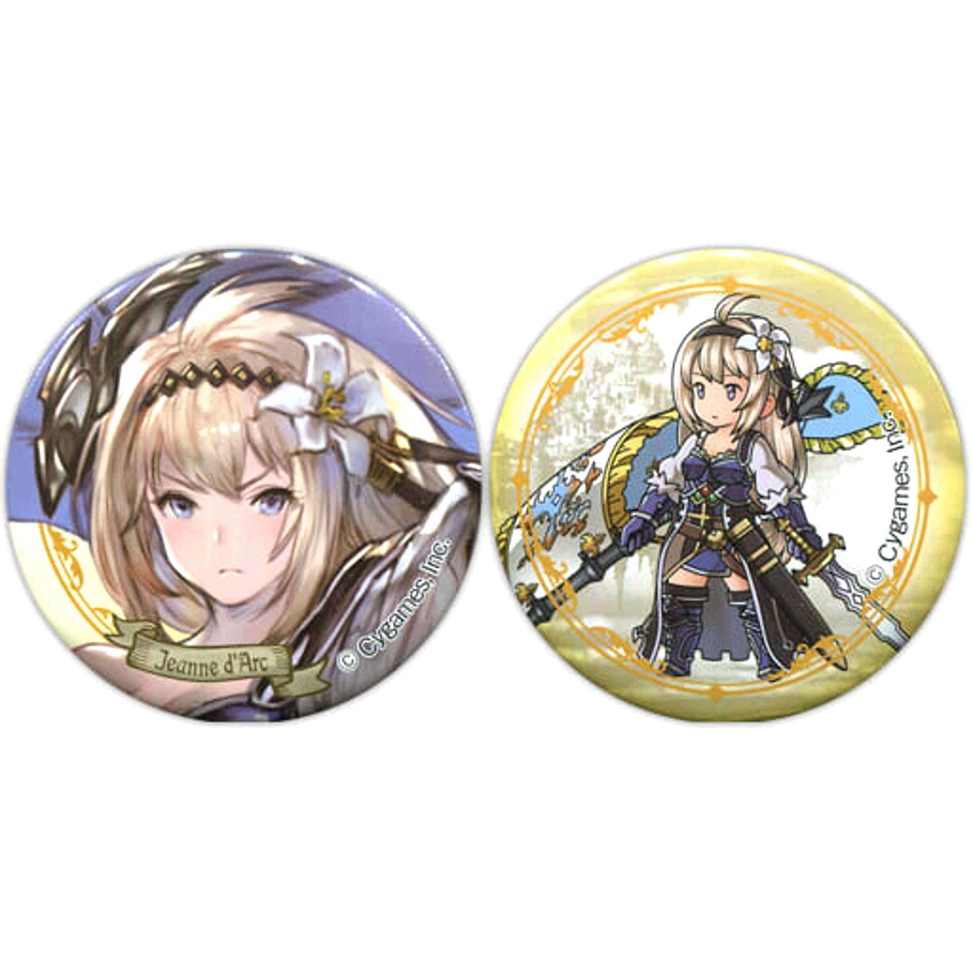 Granblue Fantasy Jeanne D'Arc Light Atari Kuji Can Badge Set Set of 2 Buttons [USED]