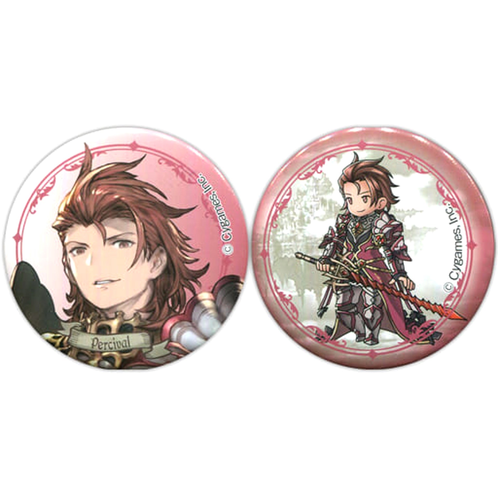 Granblue Fantasy Percival Atari Kuji Can Badge Set Set of 2 Buttons [USED]