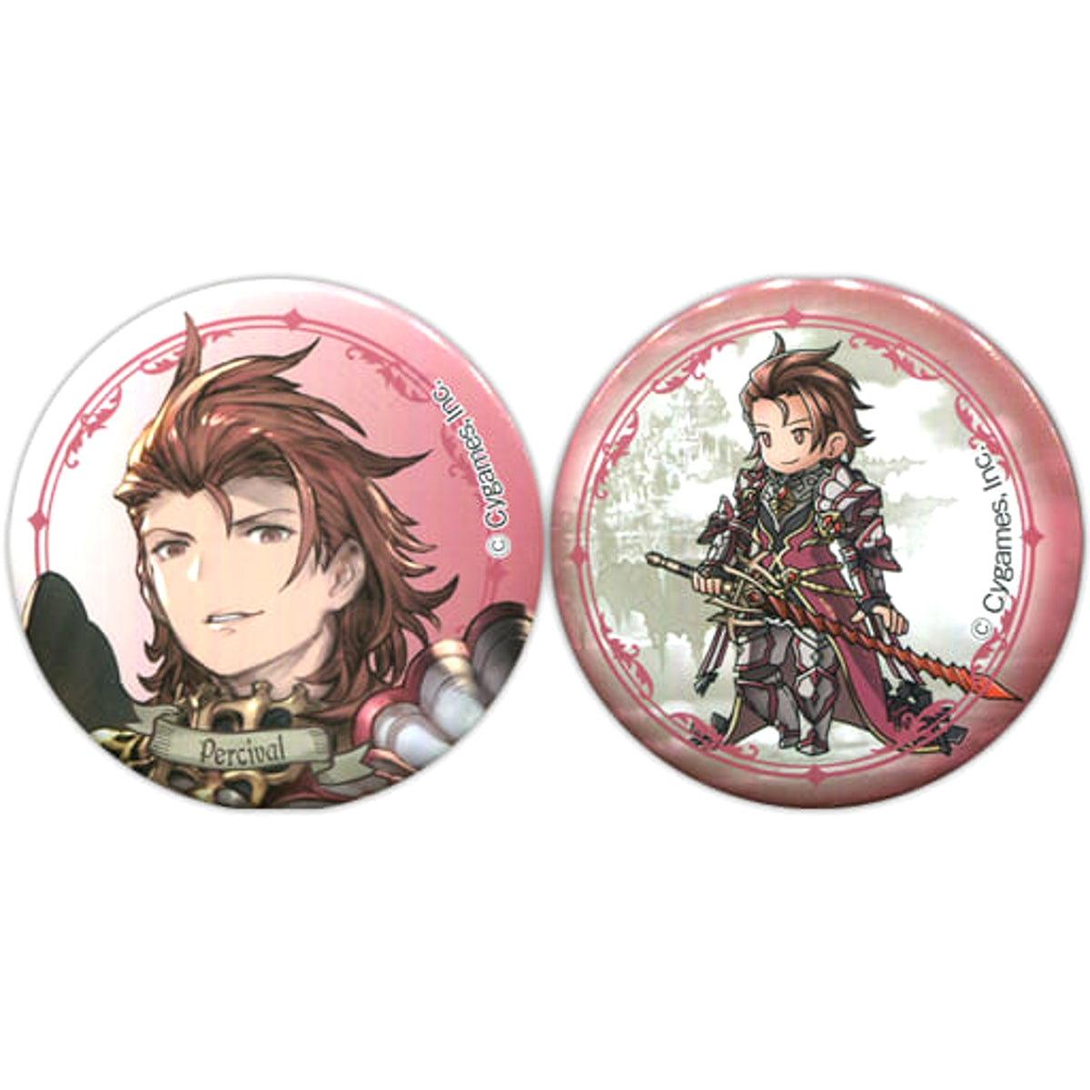 Granblue Fantasy Percival Atari Kuji Can Badge Set Set of 2 Buttons [USED]