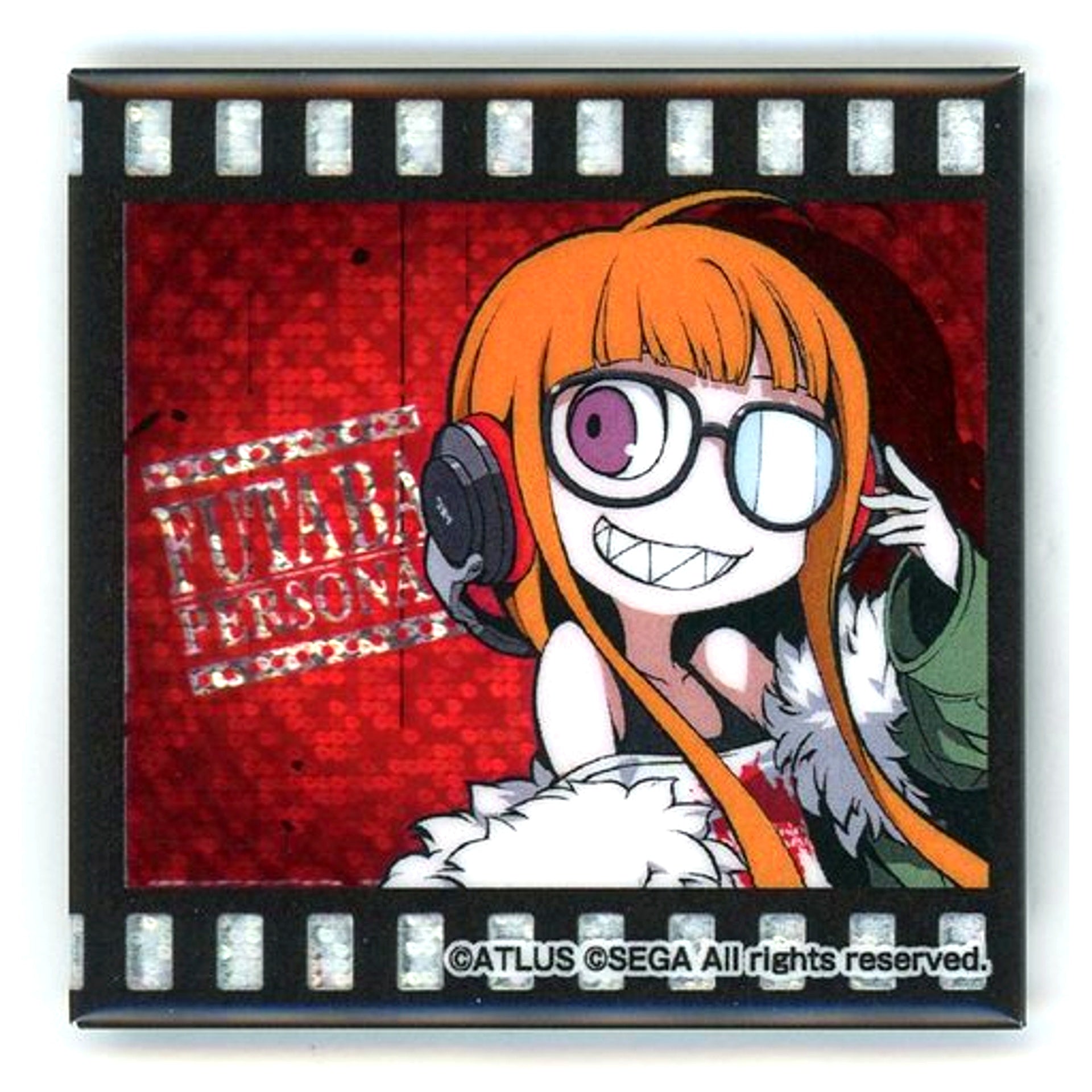 Futaba Sakura Persona Q2 New Cinema Labyrinth Square Hologram Button A Sega Collabo Cafe [USED]