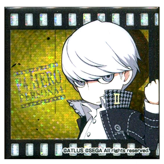 Persona 4 Protagonist Persona Q2 New Cinema Labyrinth Square Holo Button B Sega Collabo Cafe [USED]