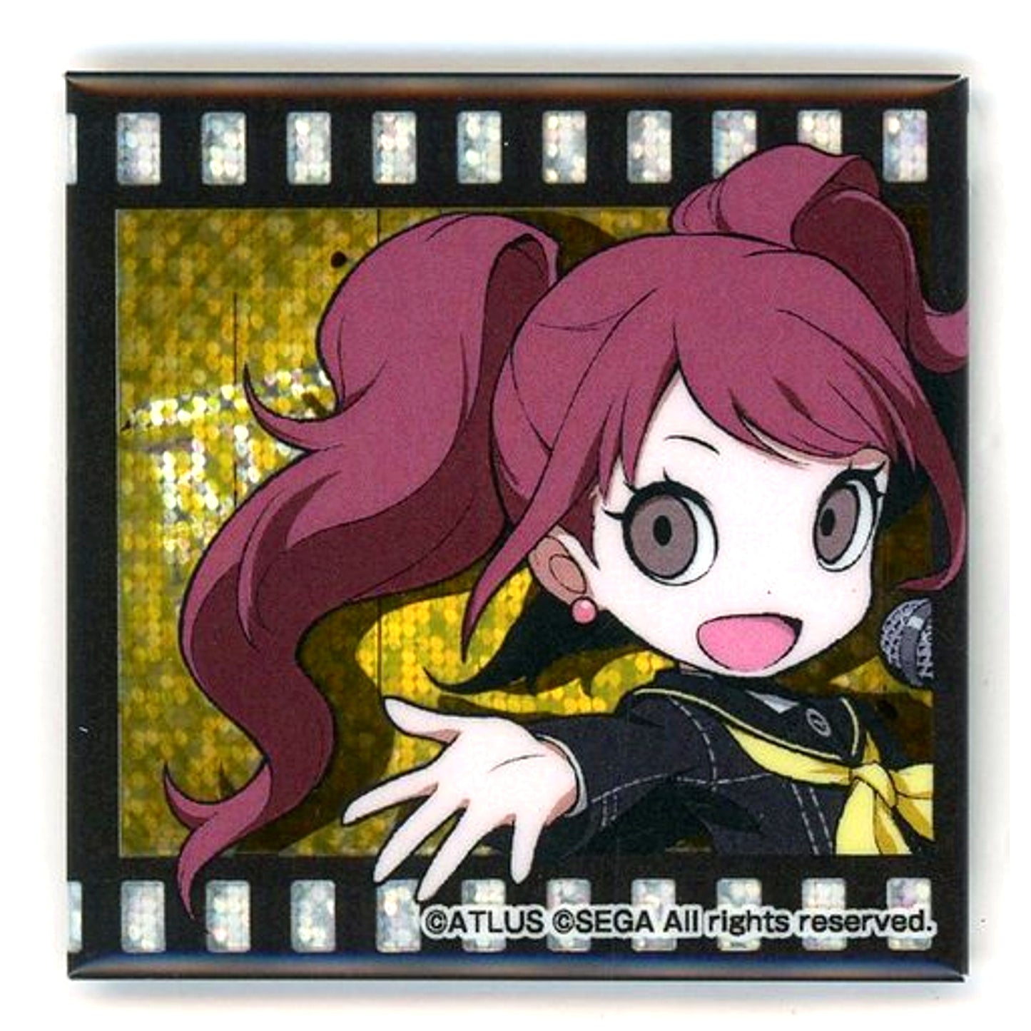 Rise Kujikawa Persona Q2 New Cinema Labyrinth Square Holo Button B Sega Collabo Cafe [USED]