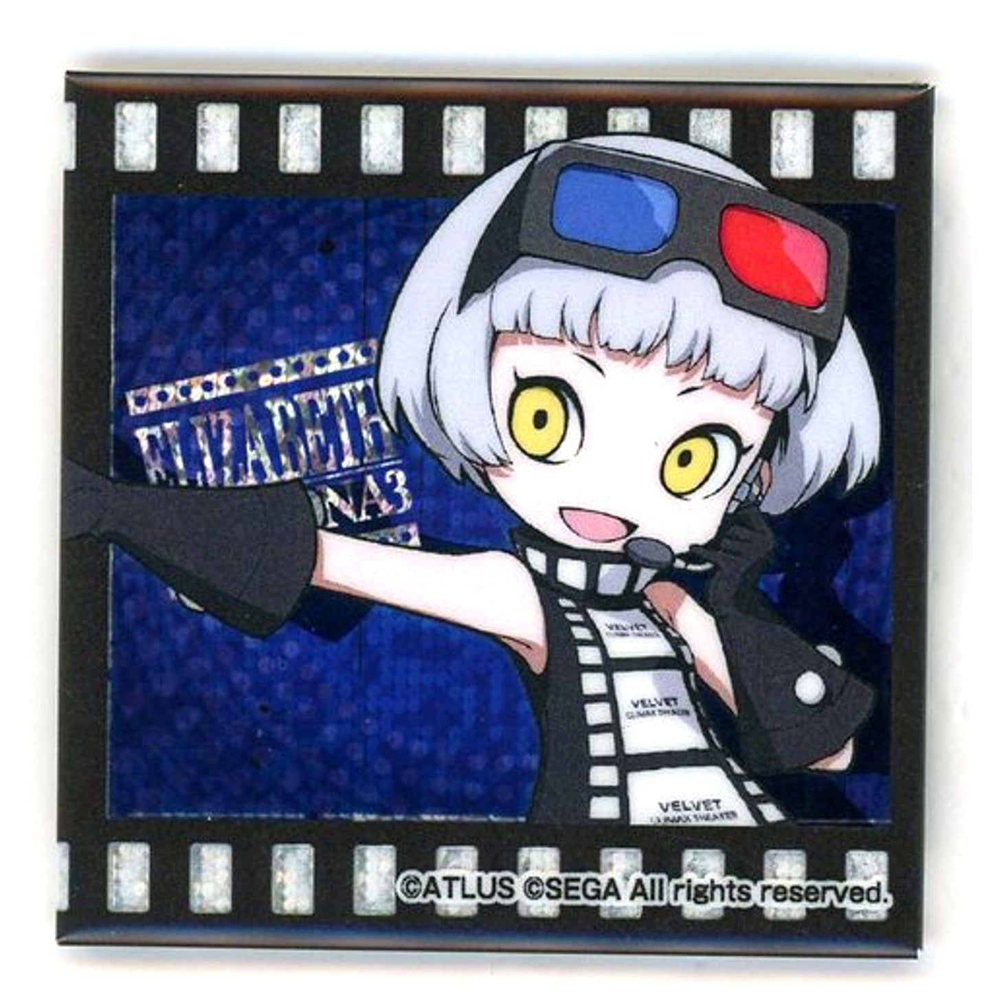 Elizabeth Persona Q2 New Cinema Labyrinth Square Holo Button B Sega Collabo Cafe [USED]