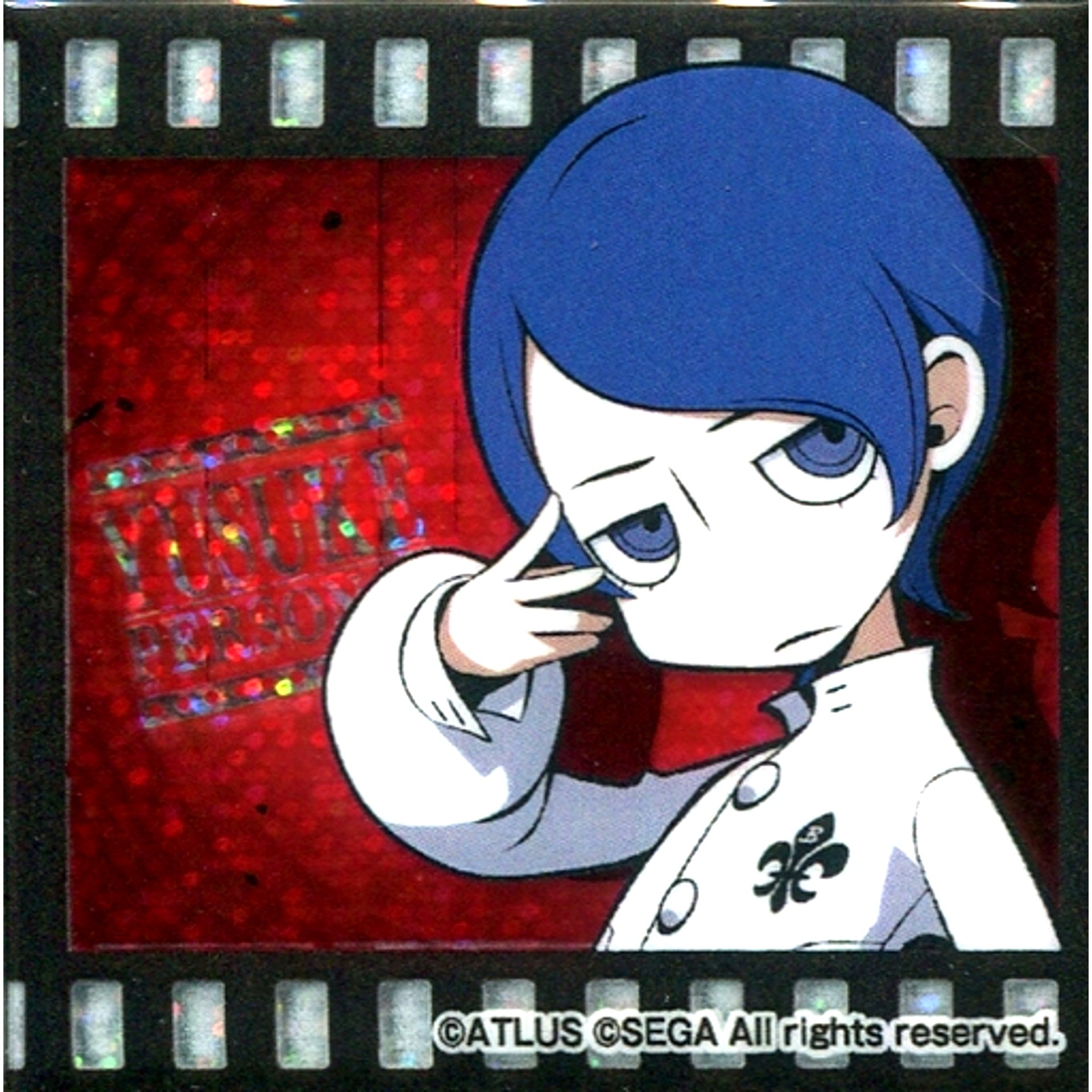 Yusuke Kitagawa Persona Q2 New Cinema Labyrinth Square Holo Button B Sega Collabo Cafe [USED]