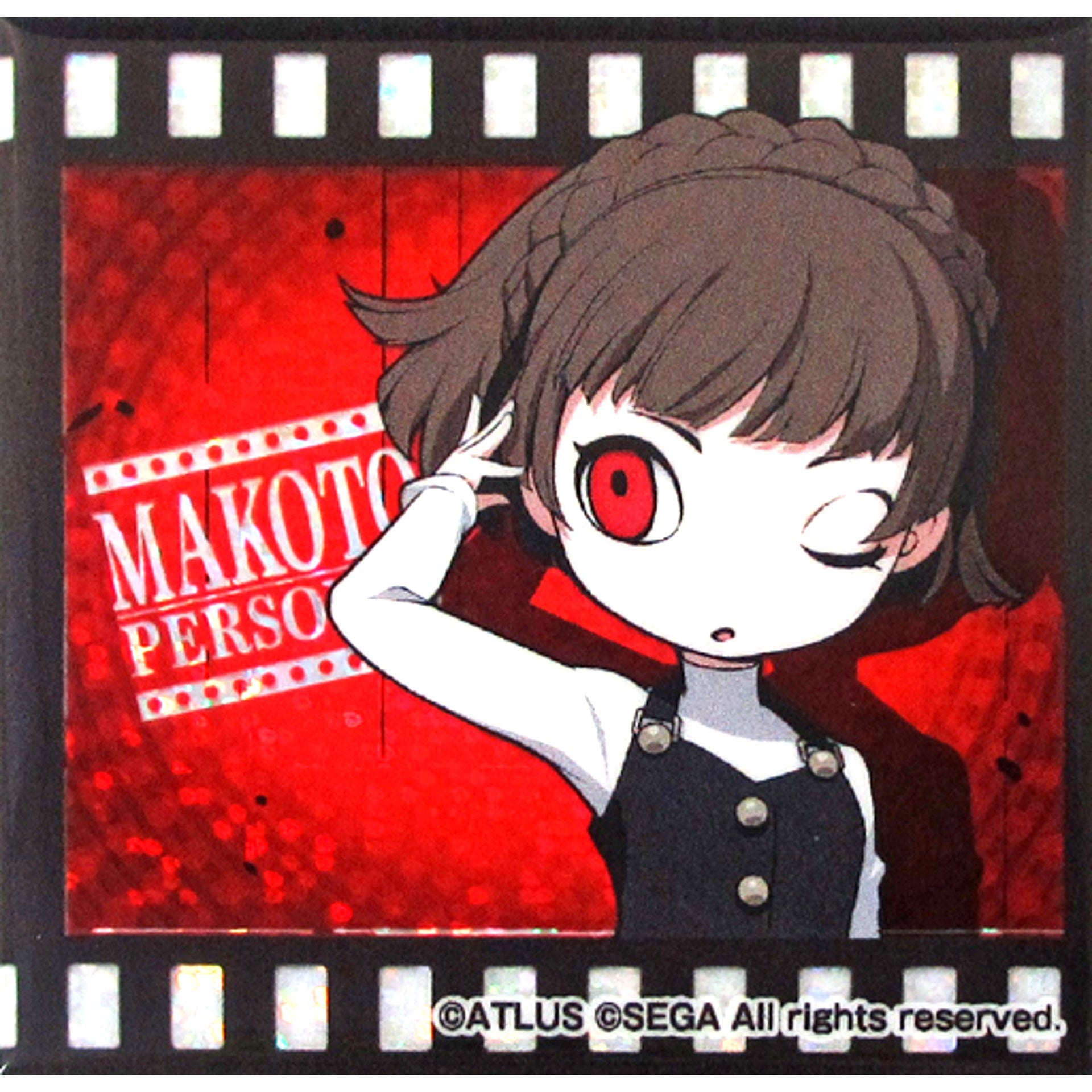 Makoto Niijima Persona Q2 New Cinema Labyrinth Square Holo Button C Sega Collabo Cafe [USED]