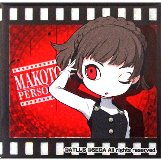 Makoto Niijima Persona Q2 New Cinema Labyrinth Square Holo Button C Sega Collabo Cafe [USED]