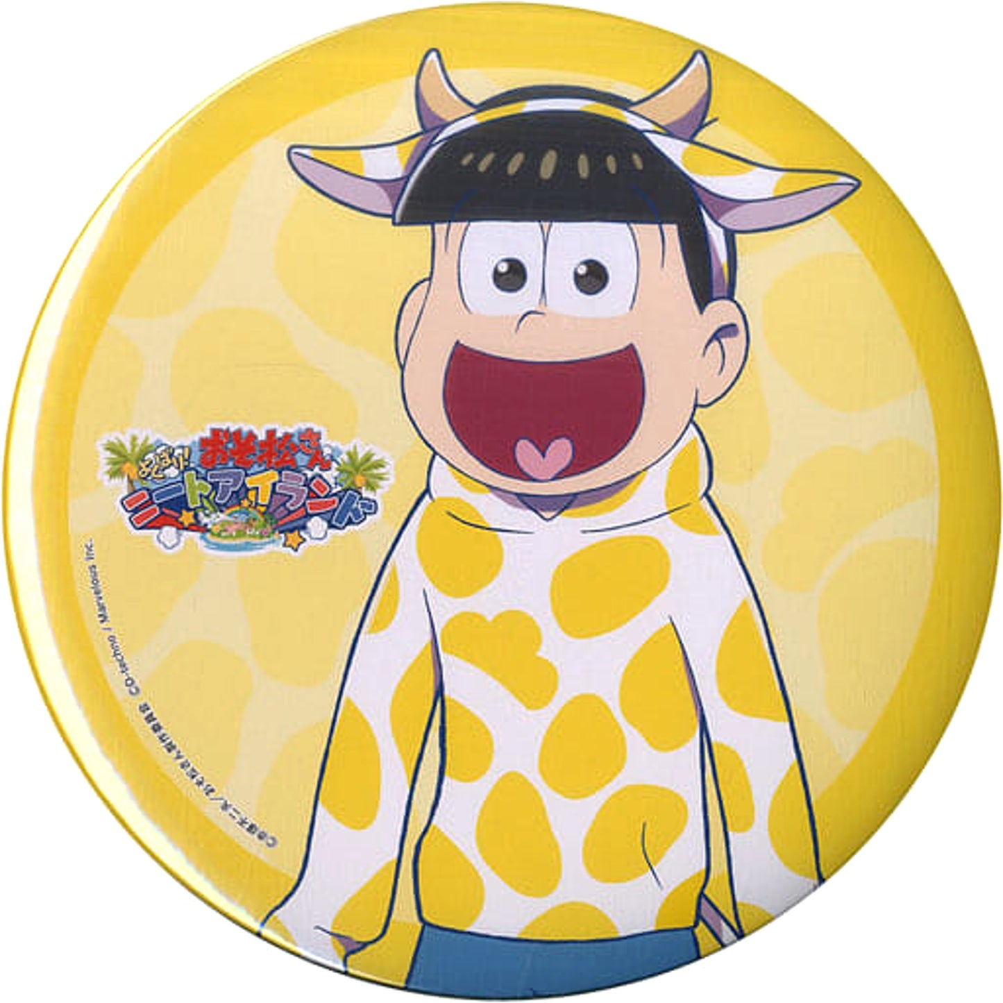 Osomatsu-san Yokubari! Neat Island Jyushimatsu Shimamatsu Special Big Can Badge Commemorating The Launch of The App Distribution Twitter Follow & Retweet Campaign Winning Item Buttons [USED]