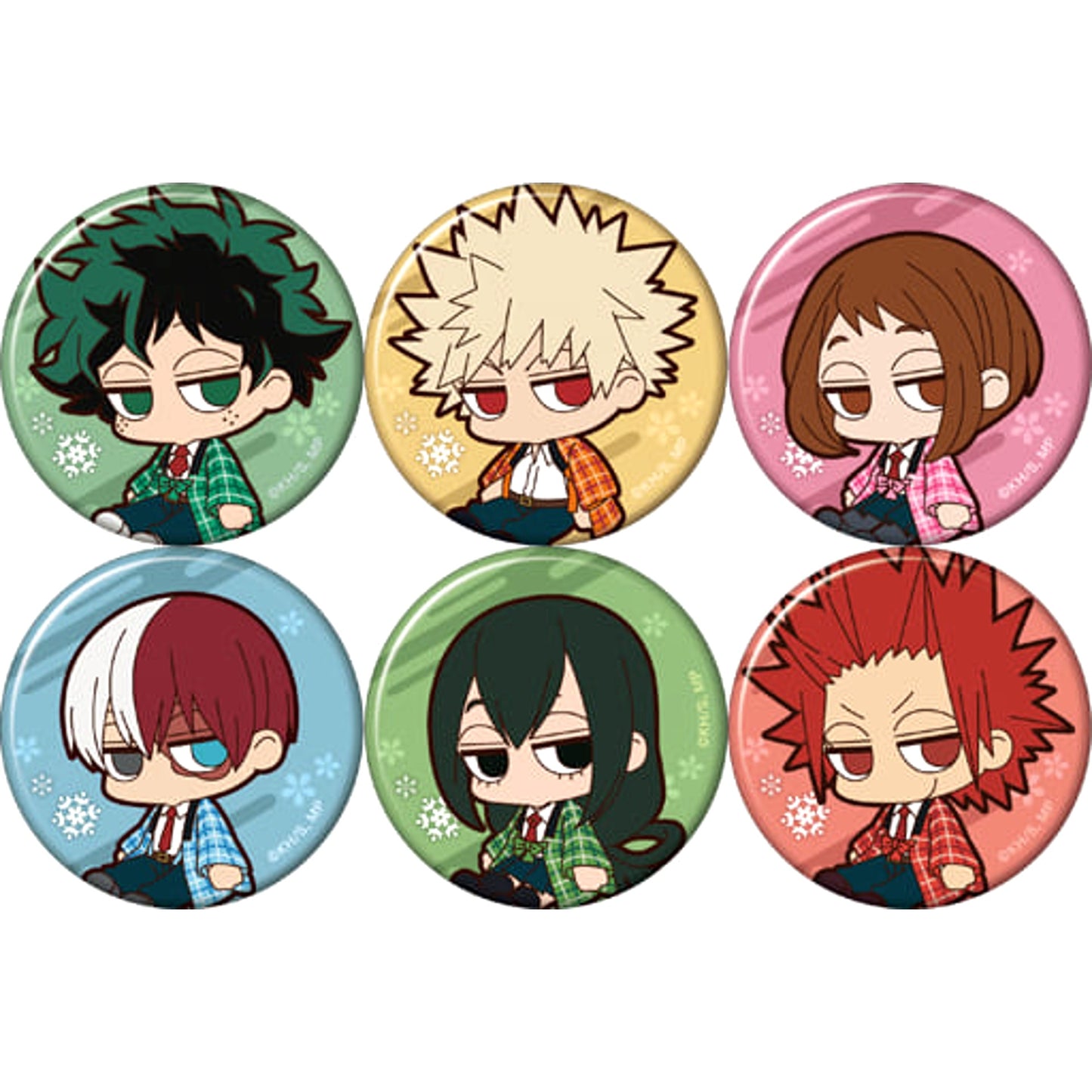 Ochaco Uraraka & Others My Hero Academia All 6 Types Set Yurutto Daruun Chara Badge Collection Warm Hanten [USED]