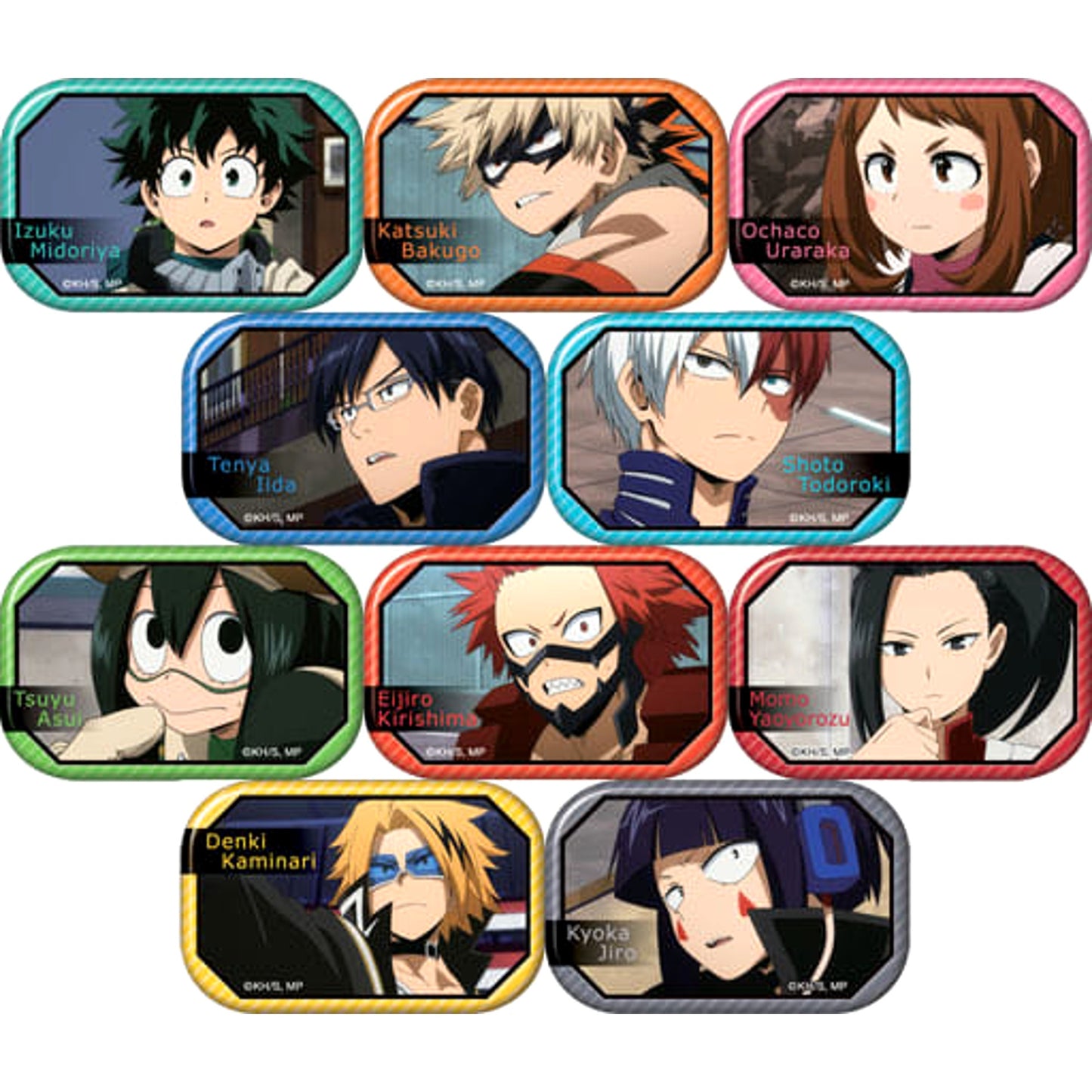 Izuku Midoriya & Others My Hero Academia All 10 Types Set Chara Badge Collection Scene [USED]