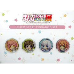 Slow Start Hana Ichinose & Others Pin Badge Set Manga Time Kirara Exhibition Limited Set of 4 Buttons [USED]
